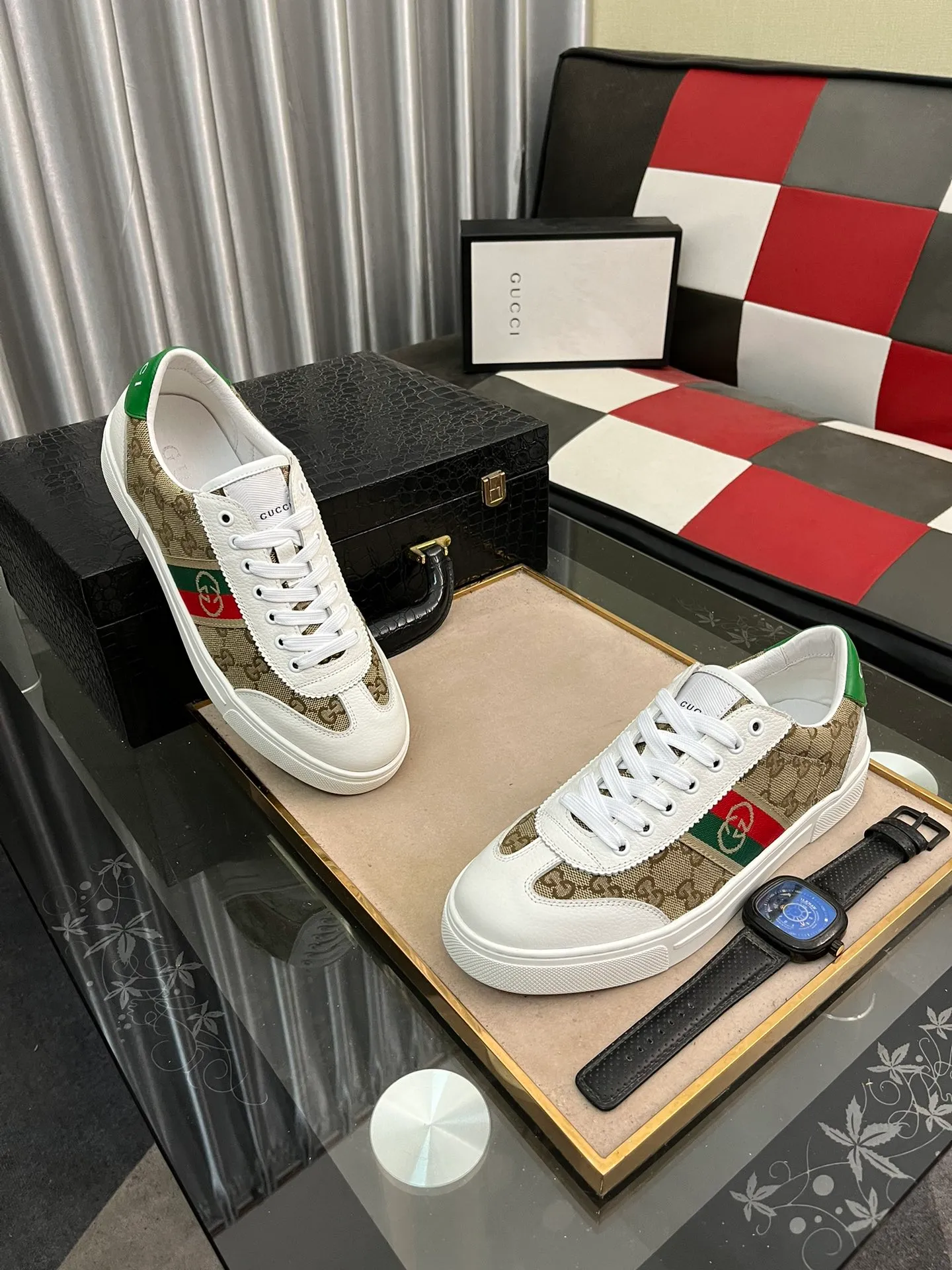 Men's shoes 💰400⌚️⌚️《Gucci*》The latest hot-selling casual shoes, top brand [seduce] luxury~purchase, top~quality. [Strong] The upper is made of imported breathable mesh with material ➕ breathable sports lining (•) and fine workmanship. Original personalized fashionable soft rubber wear-resistant outsole, size: 38-443⃣️colors available